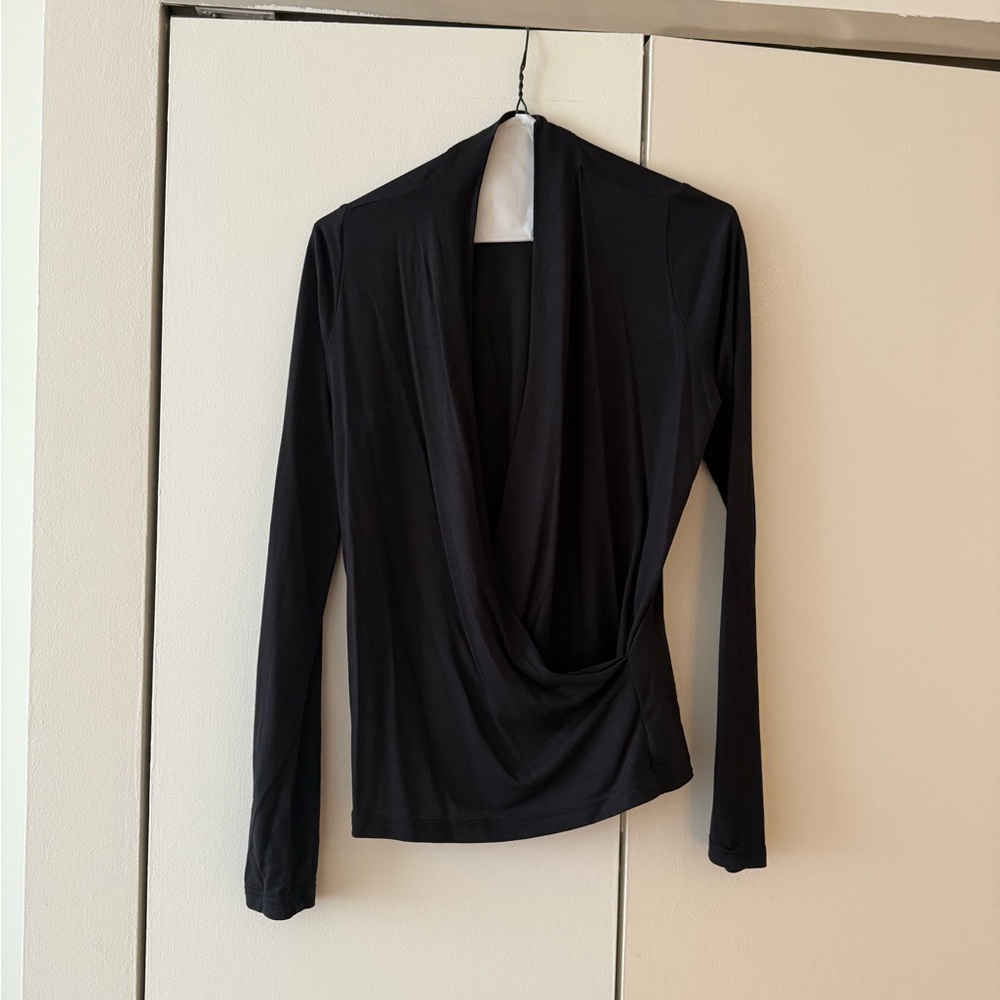 Banana Republic Black Draped Blouse Small